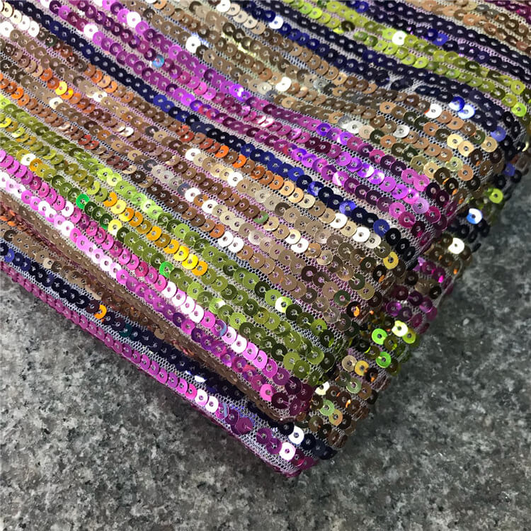 Sequin Evening Women's Polyester Embroidered Fabric for Women's Wear W 5